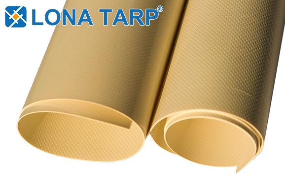 1000D 20×20 Khaki 610gsm pvc tarpaulin