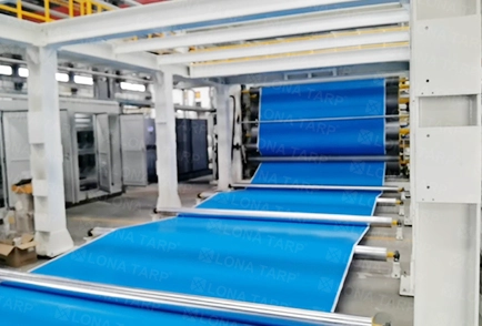 Blue PVC tarpaulin