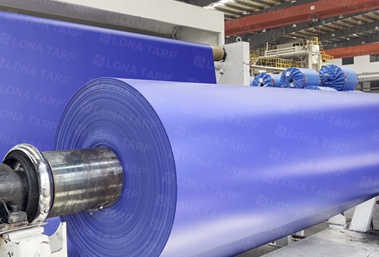 Blue pvc tarpaulin roll