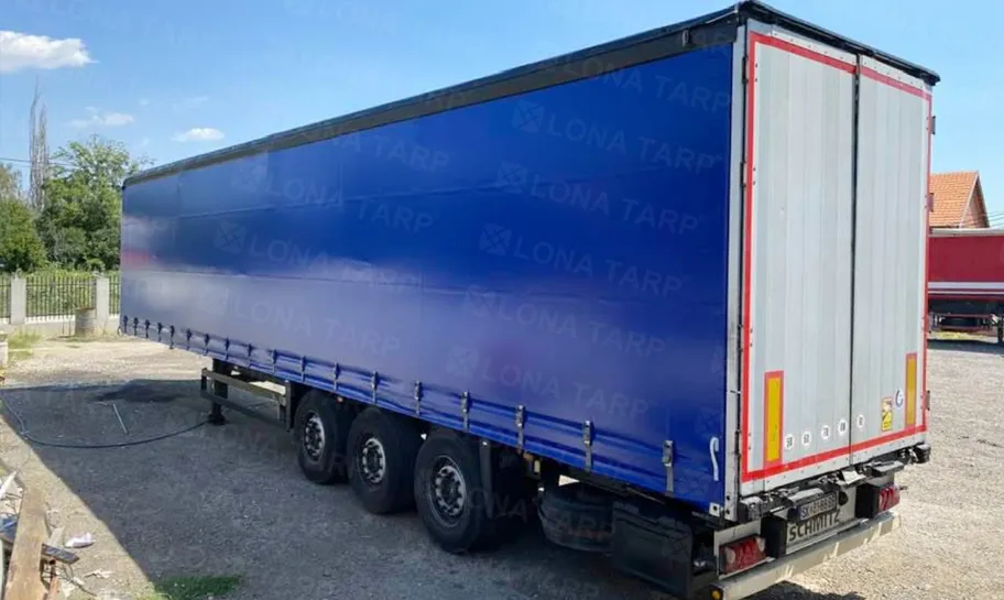 Blue truck tarpaulin