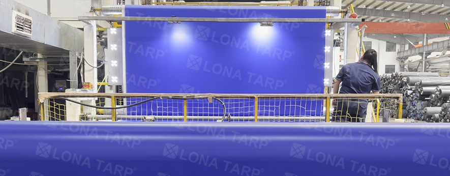 PVC tarpaulin production