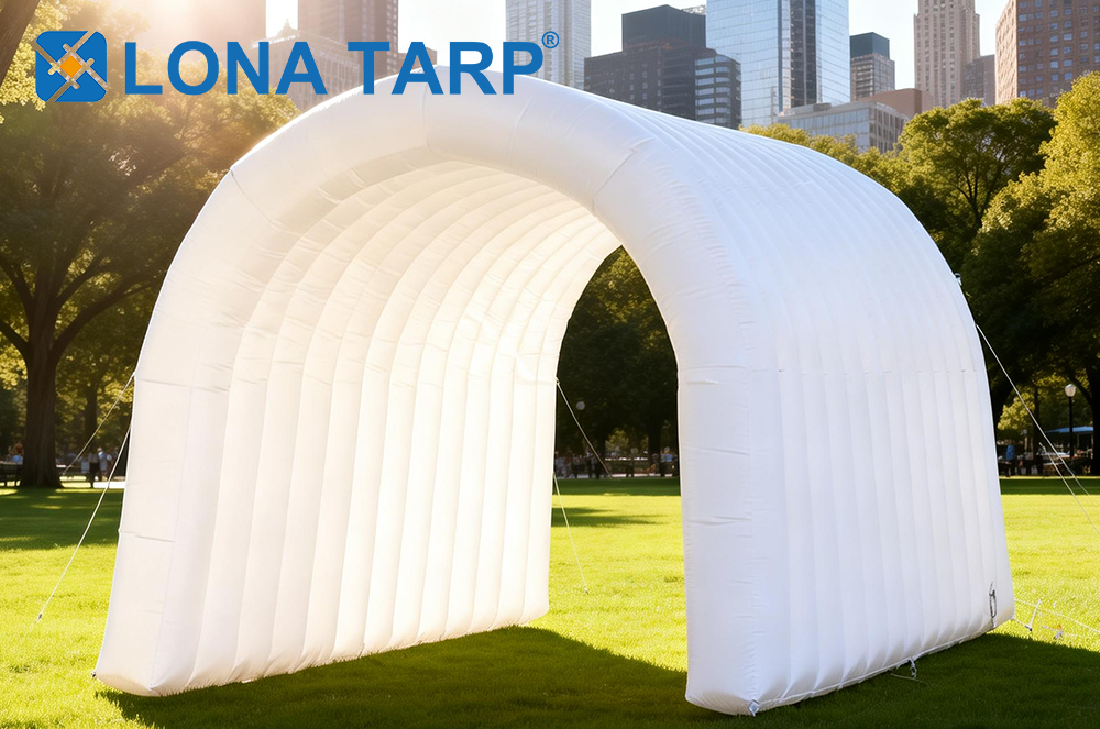 White PVC inflatable structure